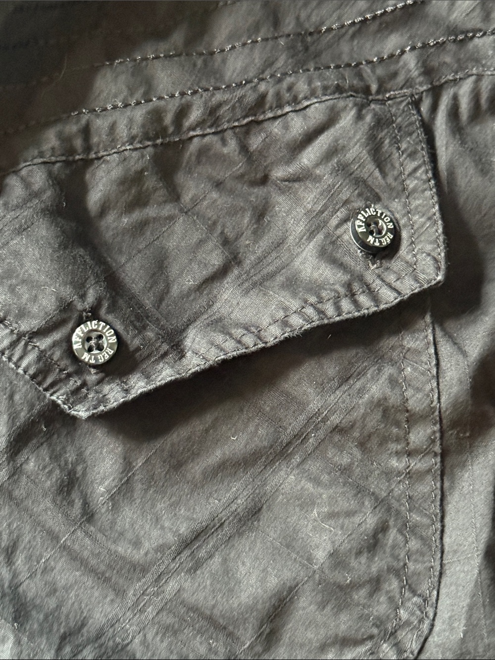 Affliction Black Shirt with Red Embroidered Back Logo - Picture 7 of 7